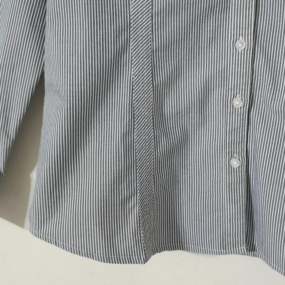 ✨️4/$20. Original Essential Shirt, Button Down Career Wear, Fitted Pin Stripe, M - Picture 6 of 15